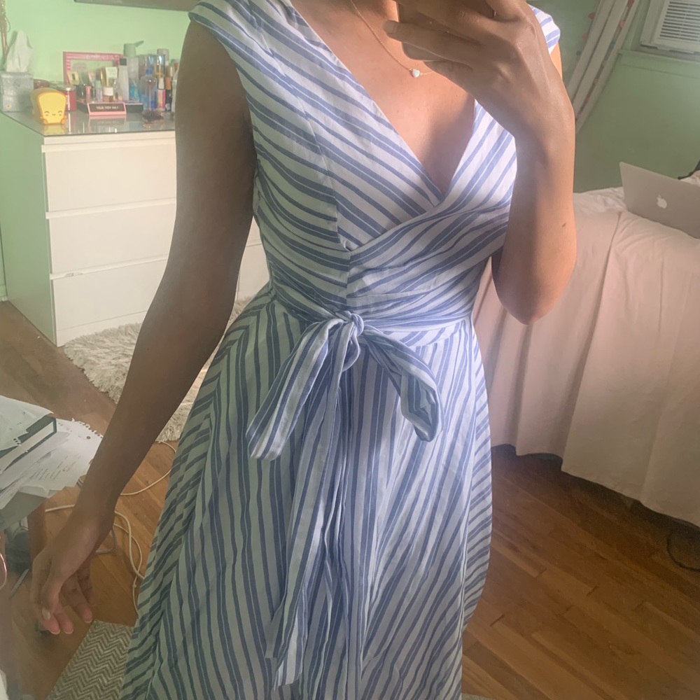 Calvin Klein Blue and White Striped Dress